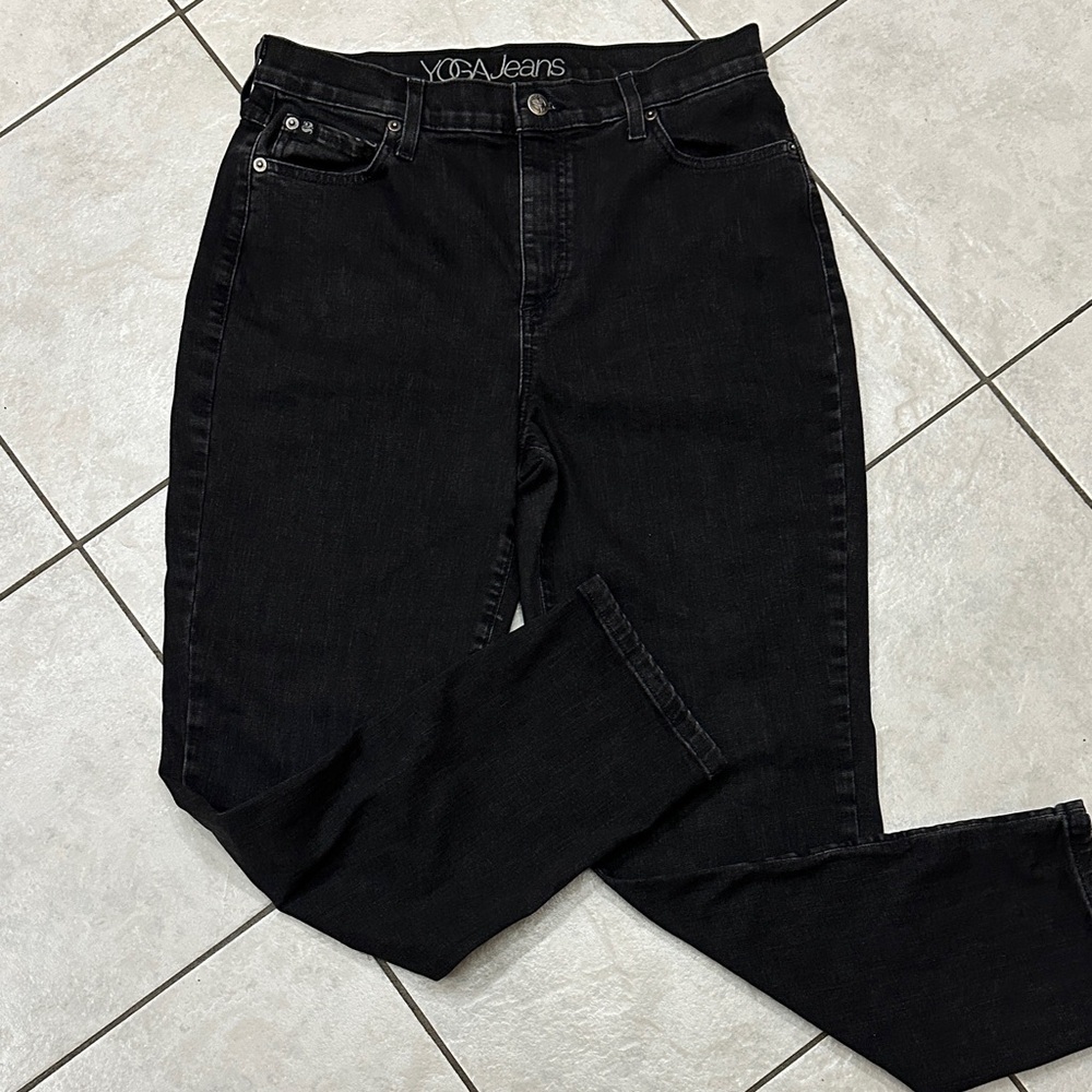 YOGA JEANS Y2K Women's Black Retro High Rise Jeans, made in Canada 31x28